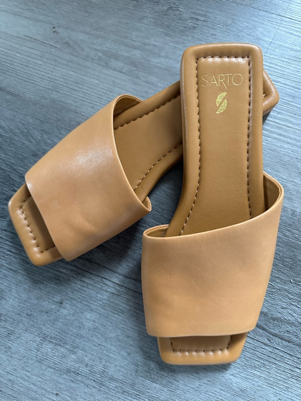 Franco Sarto Tan Slide Sandals